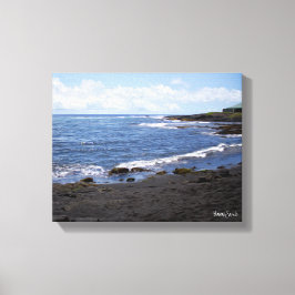 Punalu'u Black Sand Beach Hawaii Canvas Afdruk