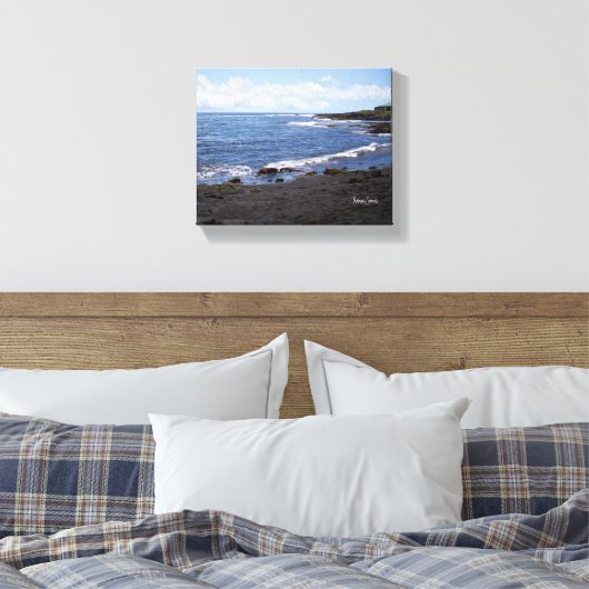 Punalu'u Black Sand Beach Hawaii Canvas Afdruk (Insitu (Slaapkamer))
