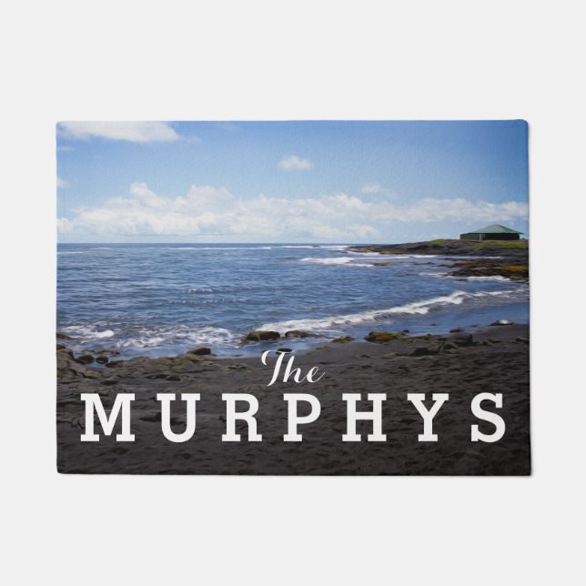 Punalu'u Black Sand Beach Hawaii Deurmat (Voorkant)