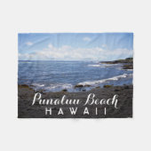 Punalu'u Black Sand Beach Hawaii Fleece Deken (Voorkant (Horizontaal))