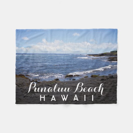 Punalu'u Black Sand Beach Hawaii Fleece Deken (Voorkant (Horizontaal))