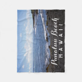 Punalu'u Black Sand Beach Hawaii Fleece Deken