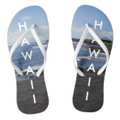 Punalu'u Black Sand Beach Hawaii met tekst Teenslippers (Voetbed)