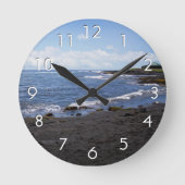 Punalu'u Black Sand Beach Hawaii Ronde Klok (Voorkant)