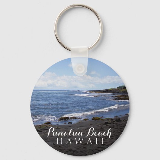 Punalu'u Black Sand Beach Hawaii Sleutelhanger (Voorkant)