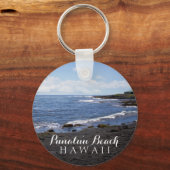 Punalu'u Black Sand Beach Hawaii Sleutelhanger (Voorkant)