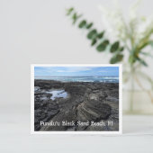 Punalu'u Black Sand Beach, HI Briefkaart (Staand voorkant)
