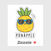 Punapple Funny Fruit Pineapple Pun Sticker (Vel)