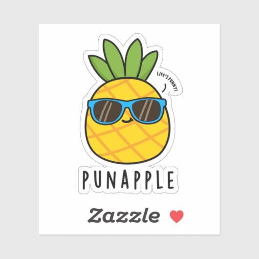 Punapple Funny Fruit Pineapple Pun Sticker (Vel)