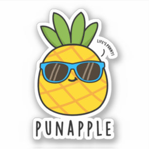 Punapple Funny Fruit Pineapple Pun Sticker