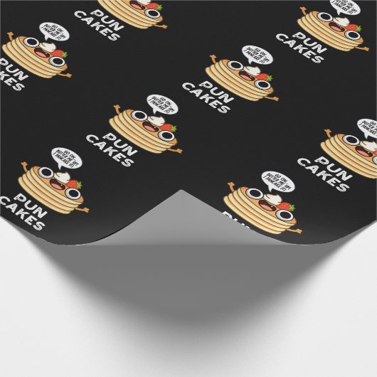 Puncakes Funny Pancake Pun Dark BG Cadeaupapier (Hoek)