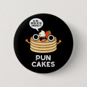 Puncakes Funny Pancake Pun Dark BG Ronde Button 5,7 Cm (Voorkant)