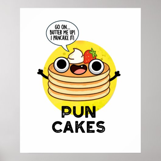 Puncakes Funny Pancake Pun Poster (Voorkant)