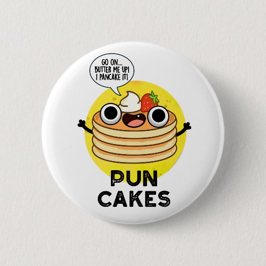 Puncakes Funny Pancake Pun Ronde Button 5,7 Cm (Voorkant)