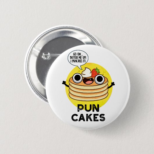 Puncakes Funny Pancake Pun Ronde Button 5,7 Cm (Voorkant /achterkant)