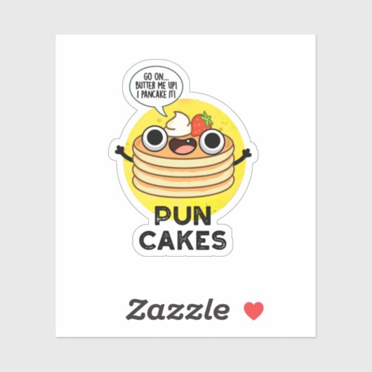 Puncakes Funny Pancake Pun Sticker (Vel)