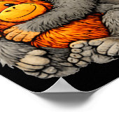 Punch aap grappig cute baby dier knuffel poster (Hoek)