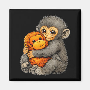Punch aap grappig knuffel baby dier knuffel magneet