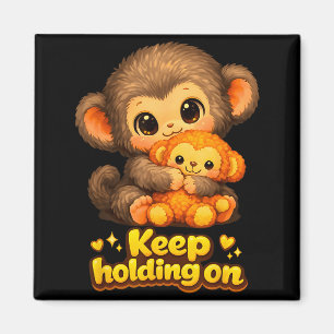 Punch aap met teddybeer knuffelen blijf vasthouden magneet
