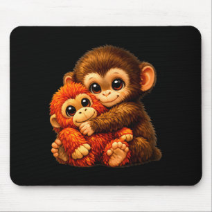 Punch aap met teddybeer knuffelende internet meme muismat