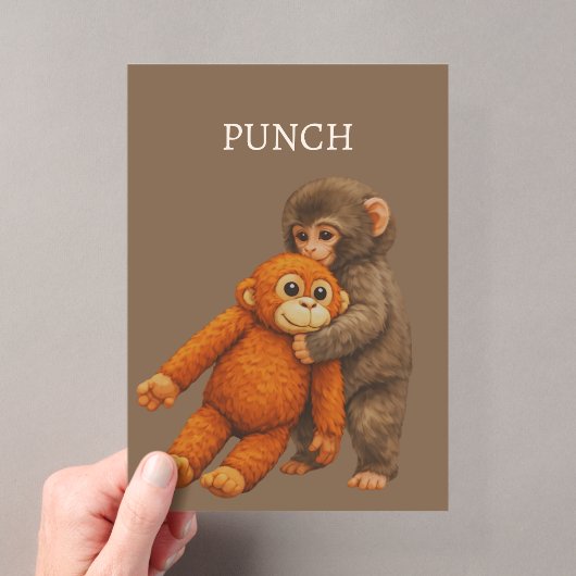 Punch Aapje Grappig Notitieboek | Schattige Cartoo Acryl Uitnodigingen (Insitu (Draagbaar))