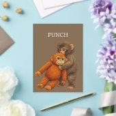 Punch Aapje Grappig Notitieboek | Schattige Cartoo Acryl Uitnodigingen (Insitu (Huwelijk))