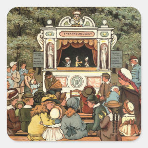 Punch and Judy Puppet Show" Vierkante Sticker