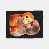 Punch baby monkey fleece deken (Voorkant (Horizontaal))