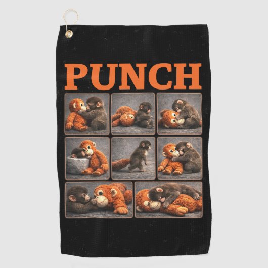 Punch Baby Monkey Golfhanddoek (Voorkant)