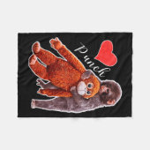 Punch baby monkey meme fleece deken (Voorkant (Horizontaal))