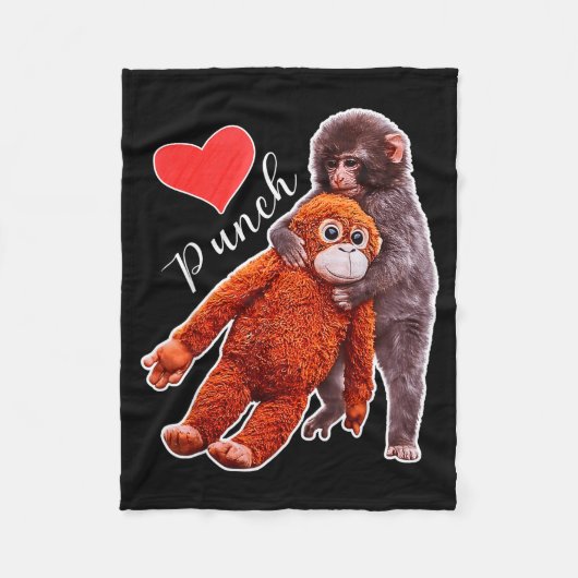 Punch baby monkey meme fleece deken (Voorkant)
