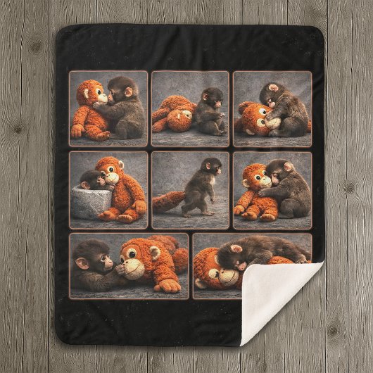 Punch Baby Monkey Sherpa Deken