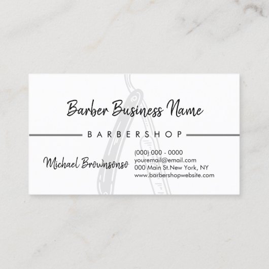 Punch Barber Coiffure Hairdresser Discount Loyalty Visitekaartje (Achterkant)