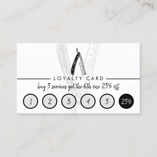 Punch Barber Coiffure Hairdresser Discount Loyalty Visitekaartje (Voorkant)