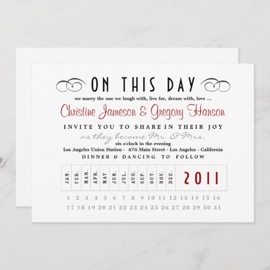 Punch Card Invitation Kaart (Voorkant / Achterkant)