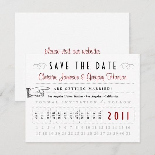 Punch Card Save the Date (Voorkant / Achterkant)