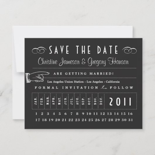Punch Card Save the Date (Voorkant)