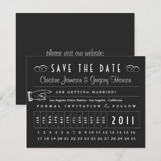 Punch Card Save the Date (Voorkant / Achterkant)
