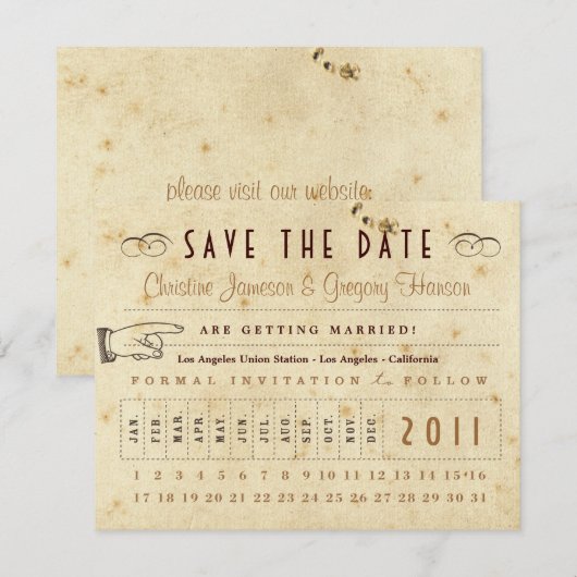 Punch Card Save the Date - kleuren (Voorkant / Achterkant)