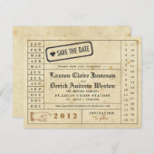  Punch Card Sla de datum op Save The Date (Voorkant / Achterkant)