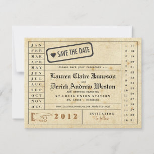 Punch Card Sla de datum op Save The Date