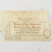 Punch Card Tea Length Uitnodiging (Voorkant / Achterkant)