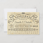 Punch Card Ticket Banner Save the Date (Voorkant)