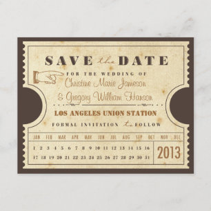 Punch Card Ticket Save the Date