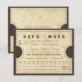 Punch Card Ticket Save the Date (Voorkant / Achterkant)