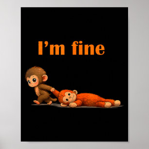 Punch de aap die knuffeldier knuffelt meme poster