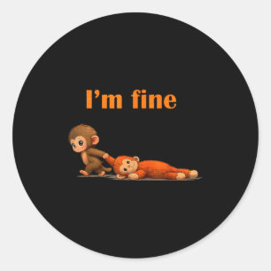 Punch de aap knuffel knuffeldier meme ronde sticker