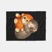 Punch de aap knuffelende knuffel dier meme fleece deken (Voorkant (Horizontaal))