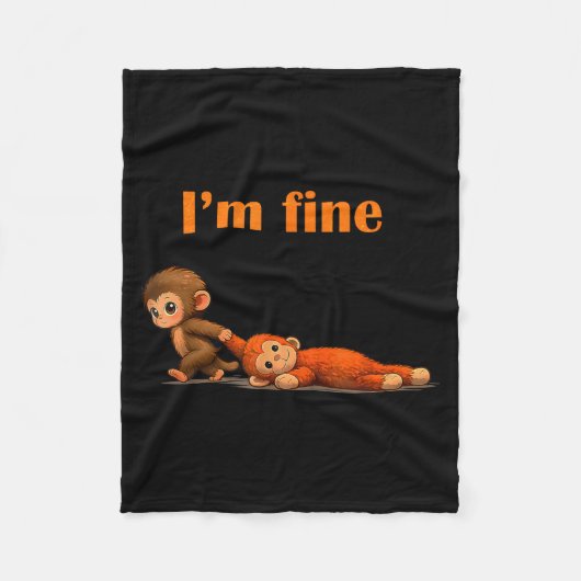 Punch de aap knuffelende knuffel meme fleece deken (Voorkant)