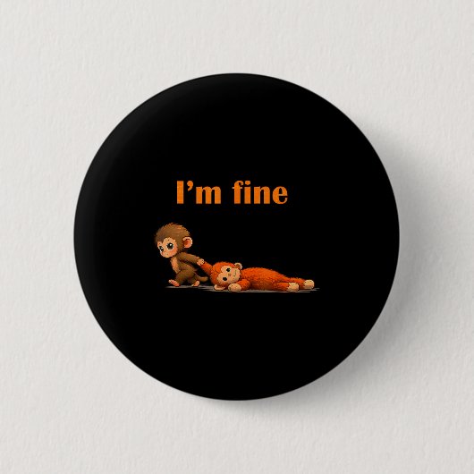 Punch de aap knuffelende knuffel meme ronde button 5,7 cm (Voorkant)